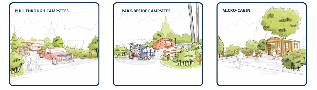 Image of camping options at Tribune Bay Park